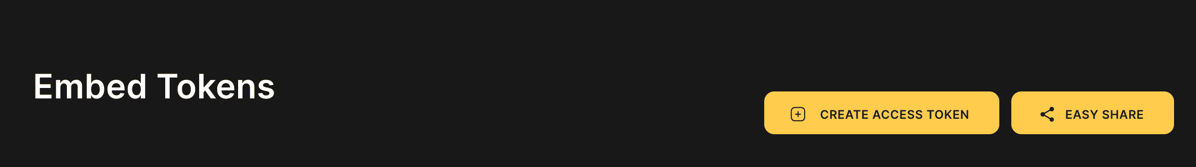 Create embed tokens direclty in the webapp.
