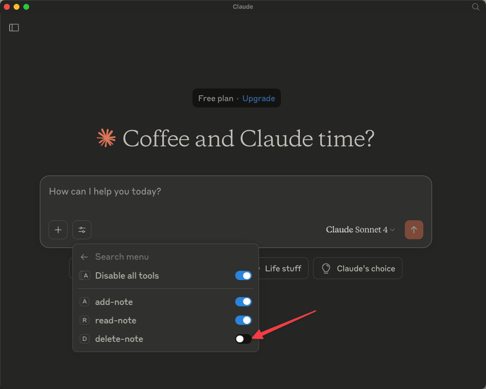 Disabling destructive tools in Claude desktop