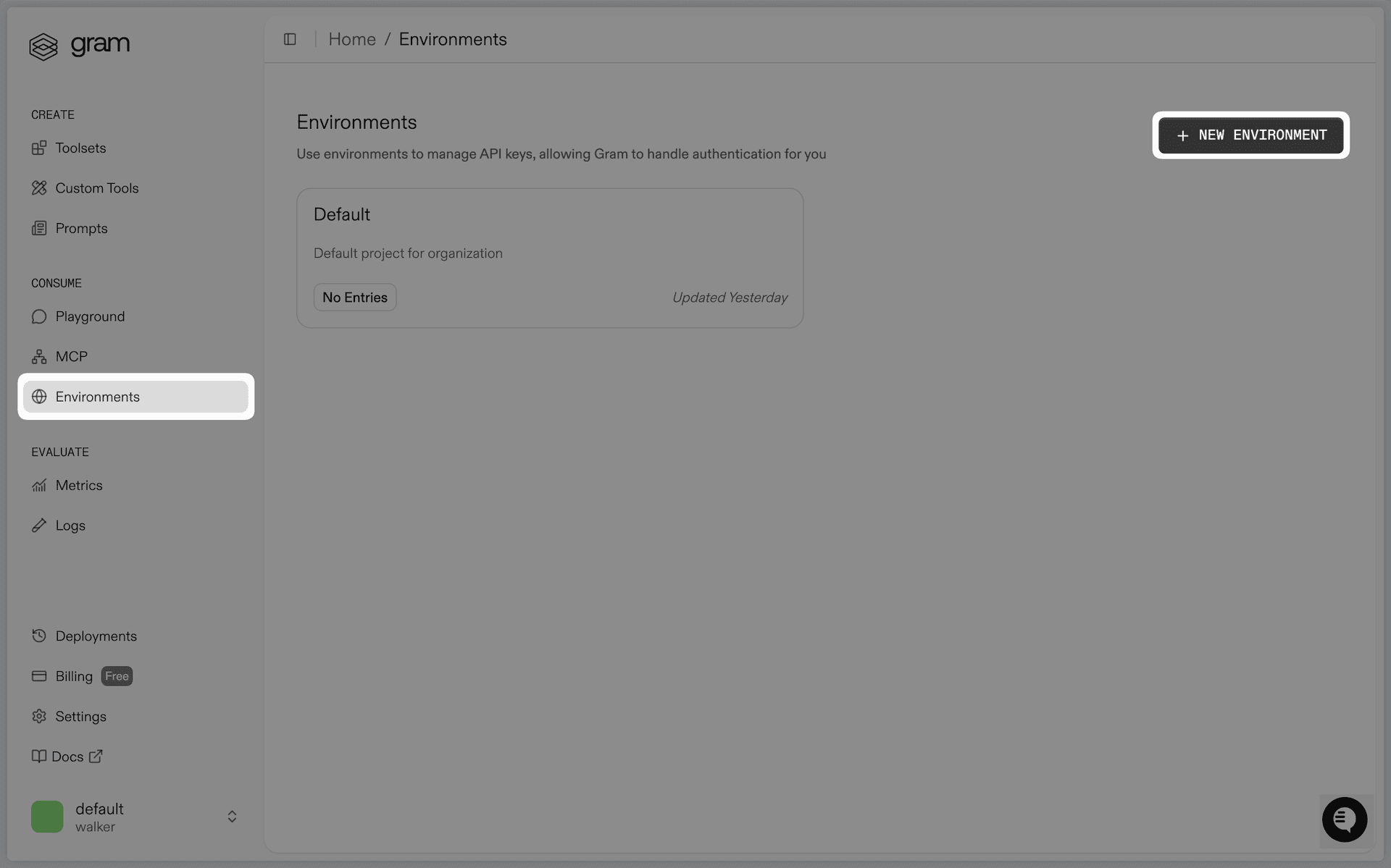 Click Add Toolset from the Toolsets page