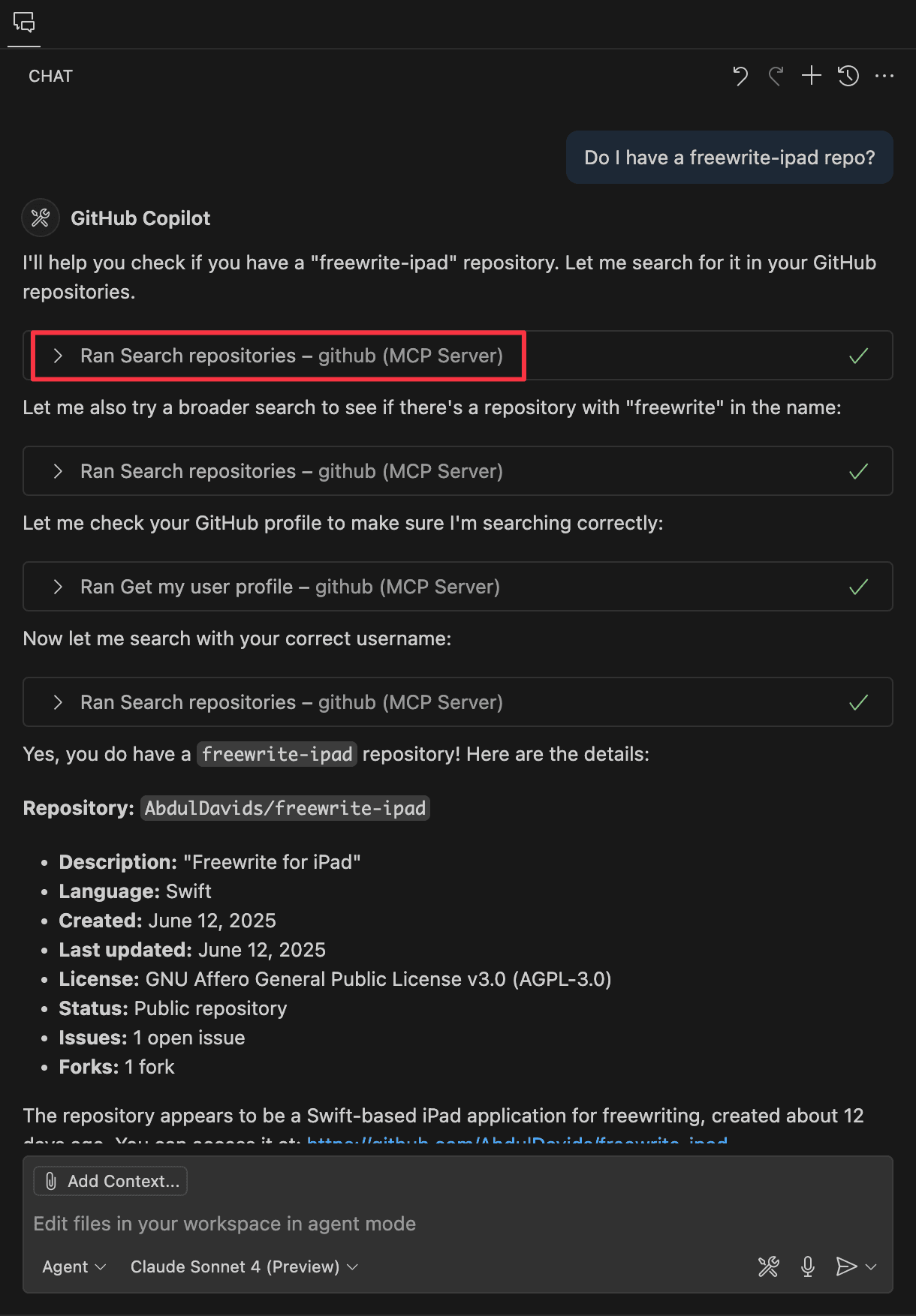Search repositories in VS Code