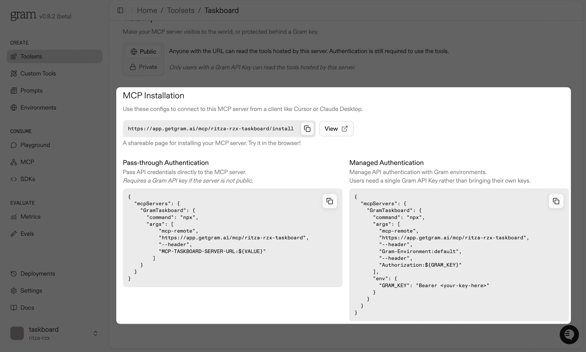 MCP server configuration